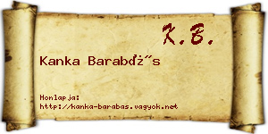 Kanka Barabás névjegykártya